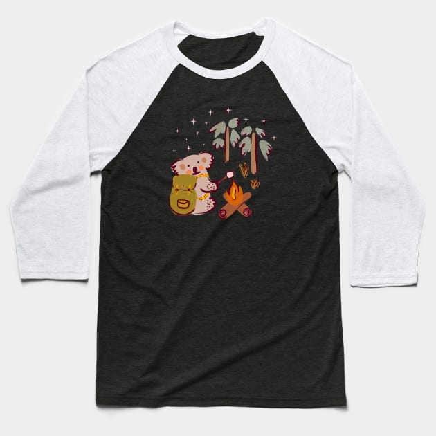 Marshmallow Koala Baseball T-Shirt by braveleopard